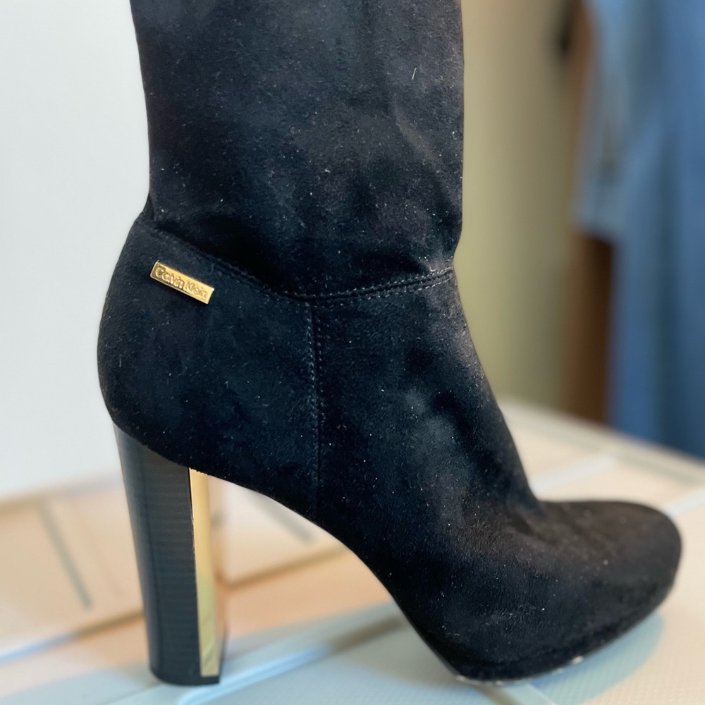 Over the knee suede boots